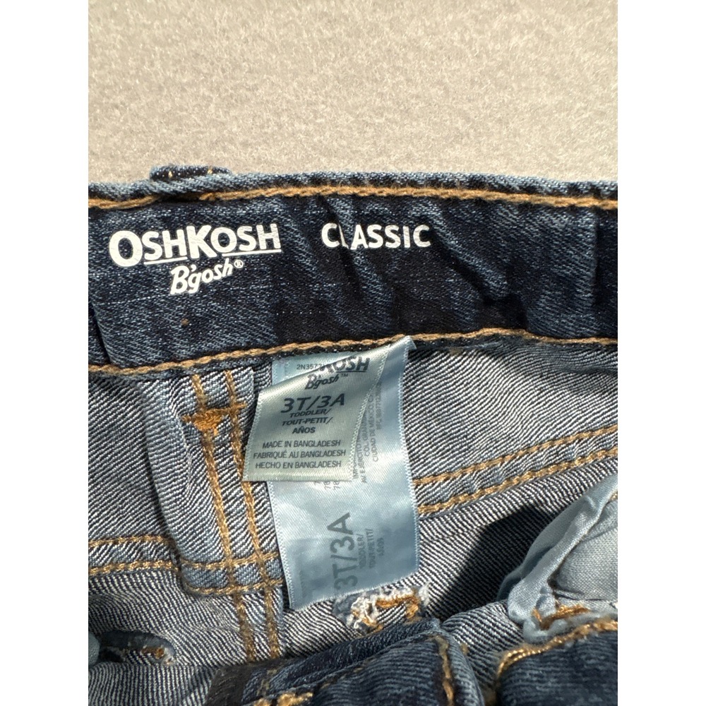 OshKosh Bgosh Boys Toddler 3T Classic Straight Leg Jeans Medium Wash Blue Denim - Picture 3 of 4